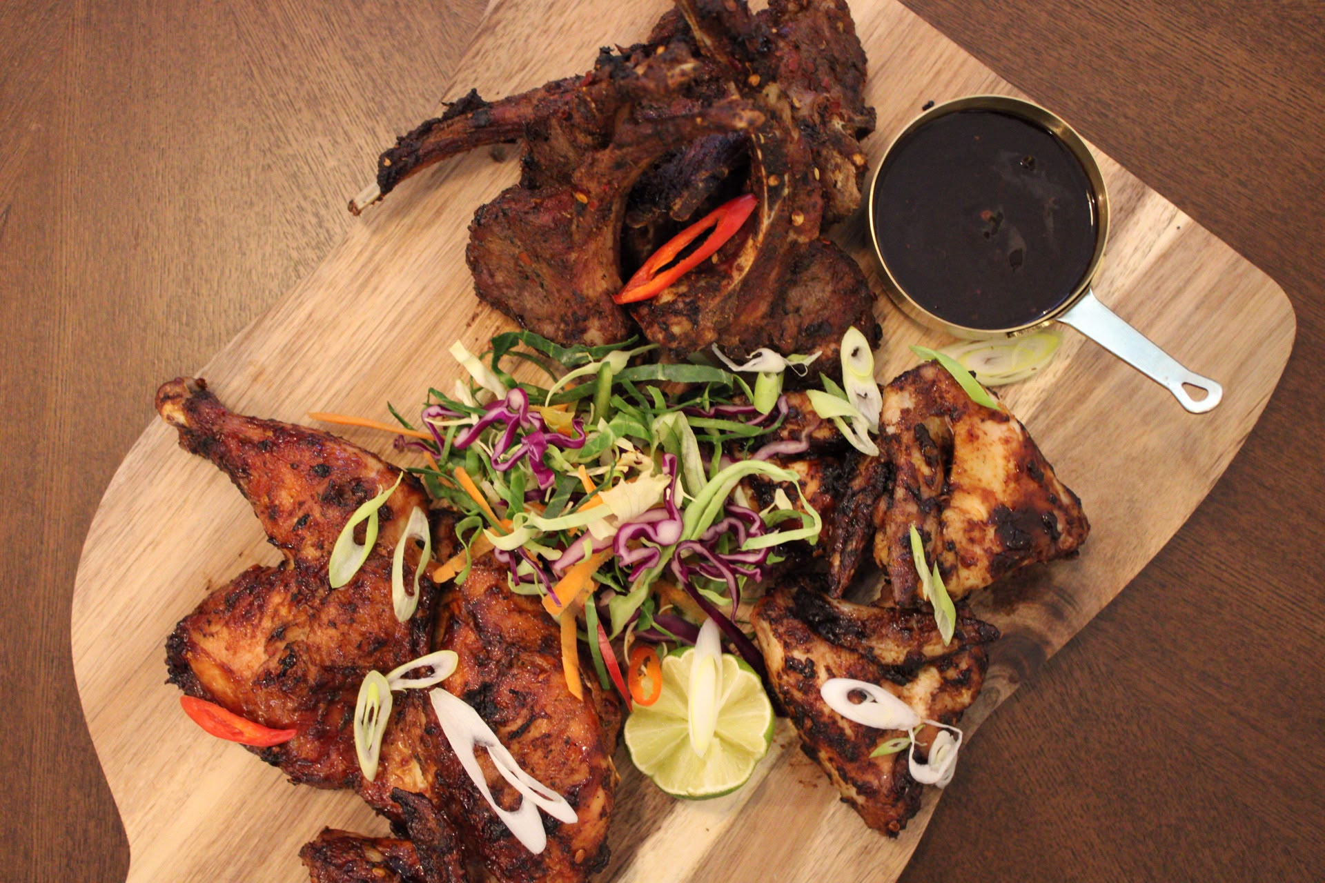 Flame-grilled meat platter
